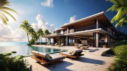 modern tropical beach house