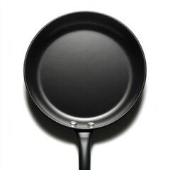 A frying pan with a non-stick surface, isolated on a bright white background