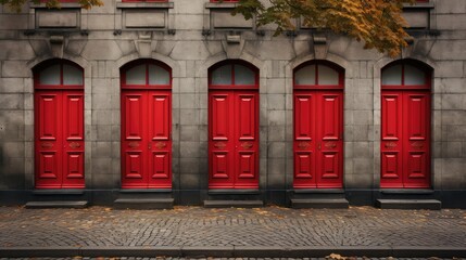 Fototapeta premium street red door