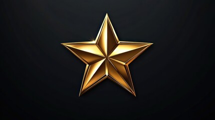 A five-pointed gold star on a black background.