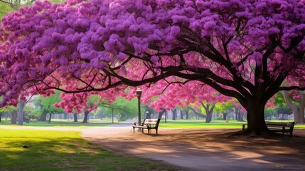 vibrant purple trees