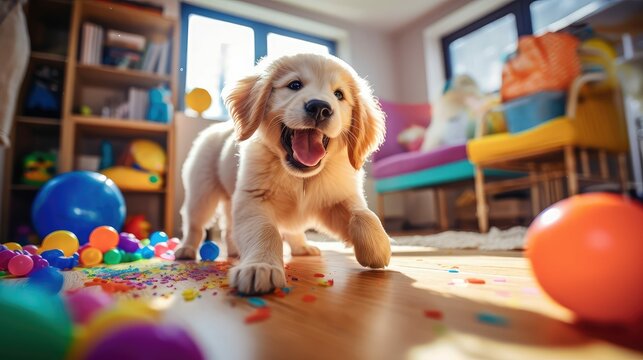 goldenretriever pets in house
