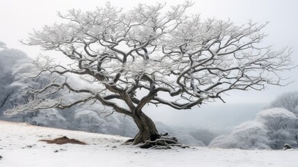 Fototapeta premium snow sassafras tree