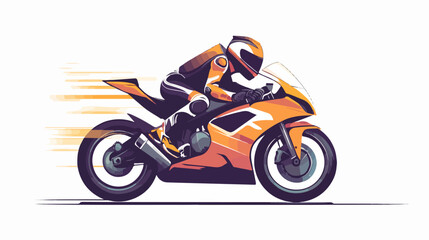 Obraz premium Illustration of a sports motorcycle. Motorcycle racer. Motorcyclist. Riding a motorcycle.