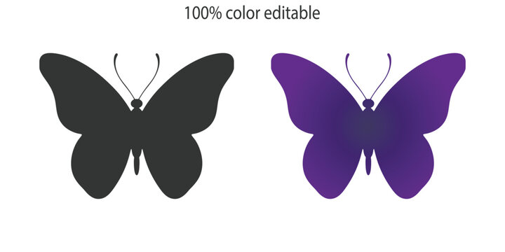Butterfly bundle set silhouette vector illustration art design. Silhouette Butterflies Isolated. insects butterfly outline, tattoo, coloring, vector logo icon set on a white background.