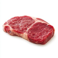 Obraz premium Raw Beef Steak, Isolated on White Background.