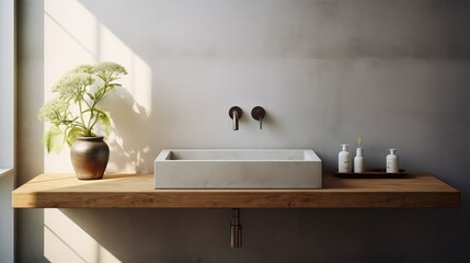 concrete wall hung sink