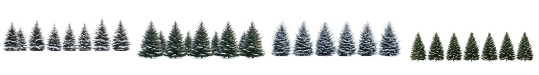 Obraz premium Stunning snowy winter landscape with dense evergreen forest of pine fir and spruce trees against a backdrop of snow capped mountains in a peaceful serene and tranquil natural setting