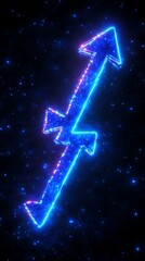Neon Arrow Upward Space Background