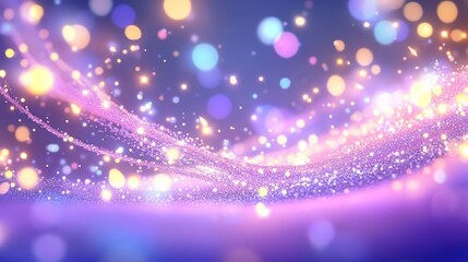 Obraz premium Magical Purple Glitter Background with Sparkling Lights