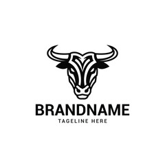 clean and modern vector bull logo design
