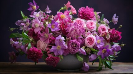 Fototapeta premium blossoms pink and purple flowers