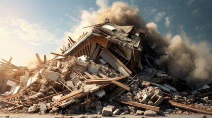 destruction house collapse
