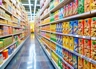 Breakfast Cereal on Grocery Shelf - Healthy Start to the Day
