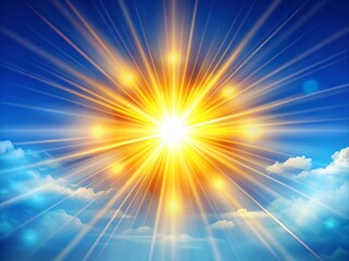 Obraz premium Bright Sunny Day Clipart: Radiant Sun Shining, Golden Light, Summer Vibes Stock Photo