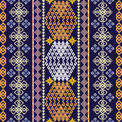 Textile design, geometric seamless pattern and for background.