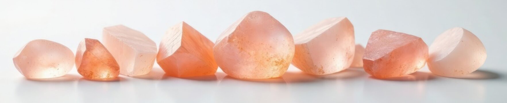 Dark peach moonstone crystal formation on a white surface, crystals, aluminium silicate, gem