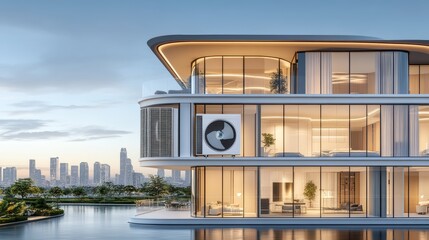 Verano c&aacute;lido en un moderno edificio con aire acondicionado y vistas a la ciudad