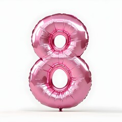 Shiny Pink Number Eight Balloon; Festive and Fun!