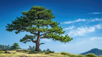 Obraz premium blue green pine trees