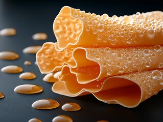 Water Resistant Fabric Texture Close-Up Studio Setting Product Photography Dark Background Macro View Textile Quality