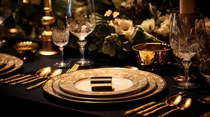 tableware plate gold