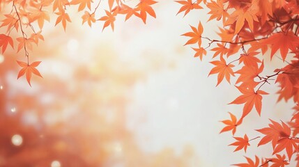 Fototapeta premium Autumn Natural Background with Vibrant Fall Foliage and Copy Space