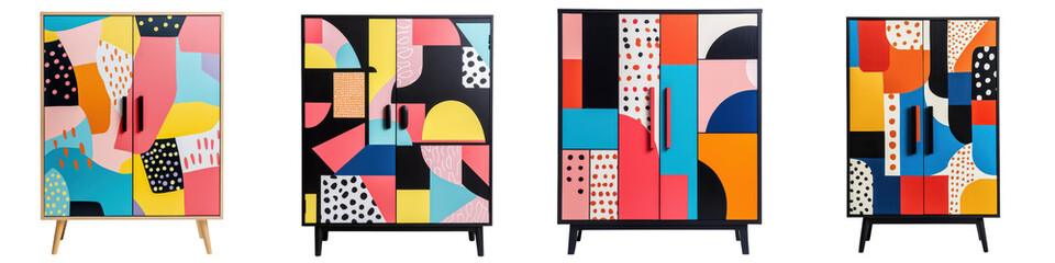 Vibrant Geometric Abstract Shapes and Patterns in Colorful Modern Composition  Striking digital with dynamic playful and visually appealing abstract design elements