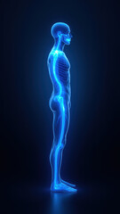 3D rendering of a human figure with highlighted VNS (Vagus Nerve Stimulation) pathways.