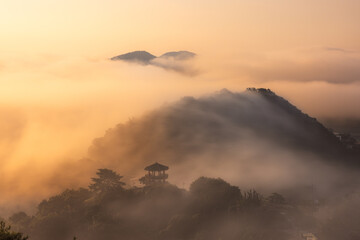 산,설경,구름,운해