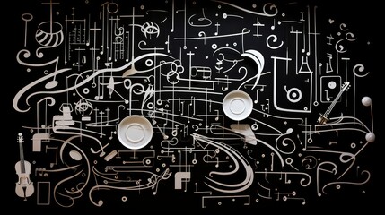 symbols white musical notes