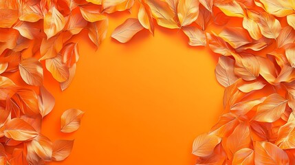 Autumn Natural Background with Vibrant Fall Foliage and Copy Space