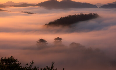 산,설경,구름,운해