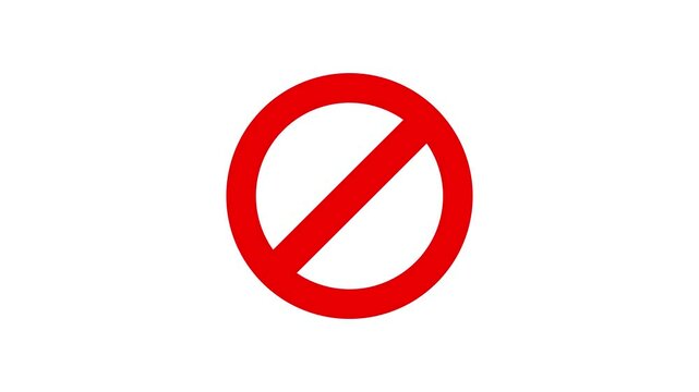 Stop Crush mark icon, Red sign stop icon animation Isolated on Black Background