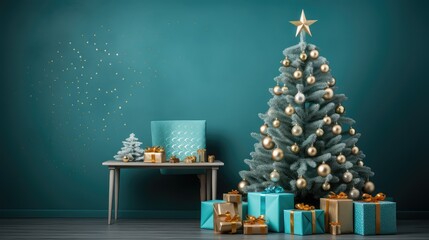 decor teal christmas tree