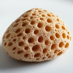 A realistic bath sponge with natural texture, white background