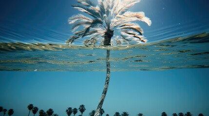 Obraz premium pool transparent palm tree