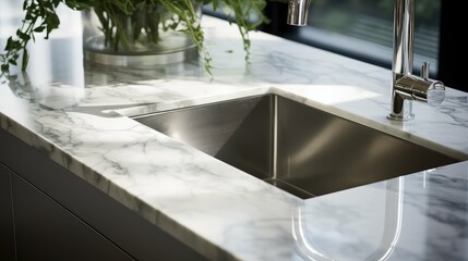 sleek kitchen counter sink