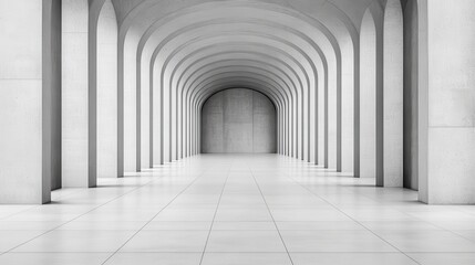 Obraz premium Minimalist Black and White Architecture with Sharp Lines and Arches