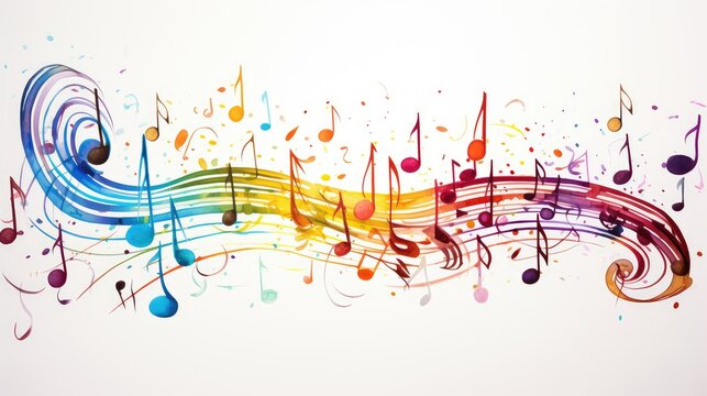 creative music notes white background