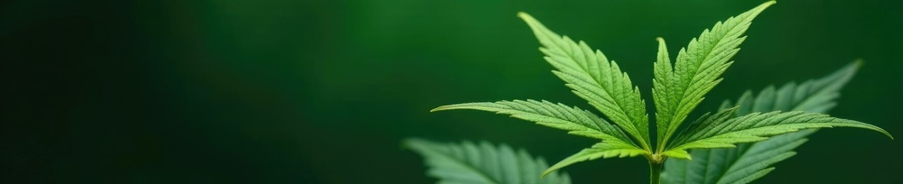 Mutated cannabis leaf with unusual shape and coloration on dark green background, color, strange cannabis