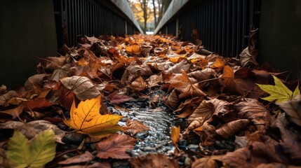 blockage storm drain leaves