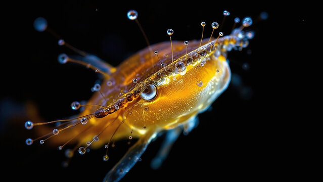 Underwater bladderwort is bright yellow with tiny bubbles.