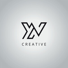 Alphabet Minimal YN NY Letter Business Logo Design Vector Icon Symbol.