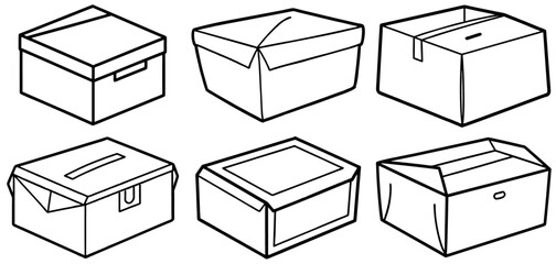 Box Outline Coloring Page Printable Line Art Drawing