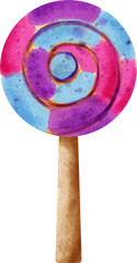 watercolor lollipop