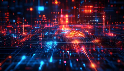 Obraz premium Abstract digital network data flow