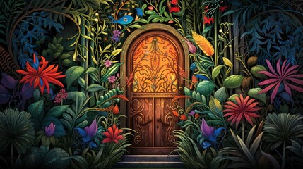 Fototapeta premium patterns door illustration