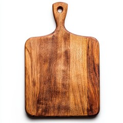 Fototapeta premium Rustic Wooden Cutting Board, Square Shape, Top View.