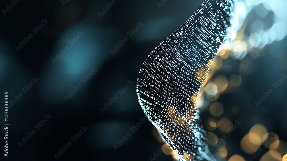 Aufkleber Concept of digital cyberspace with particles and digital data network connections